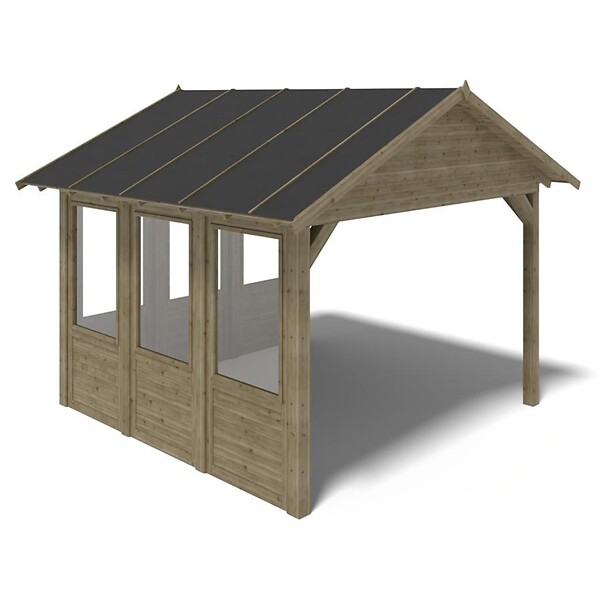 ALTANKA - Pergola de jardin 4.04x4.04m avec panneaux - traité - ALT126 - large