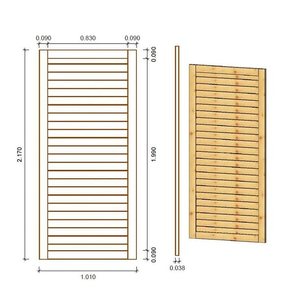 ALTANKA - Panneau plein pour pergola 1,01x2,17m - ALT14 - large