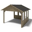 ALTANKA - Pergola de jardin 4.04x4.04m avec panneaux - traité - ALT127 - vignette
