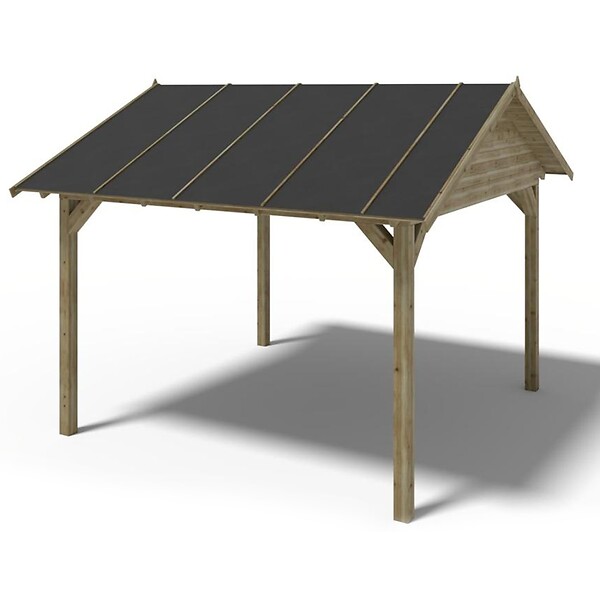 ALTANKA - Pergola de jardin 4.04x4.04m avec panneaux - traité - ALT127 - large