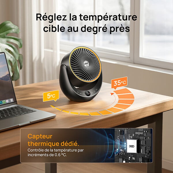 DREO - Chauffage soufflant Heater 715 2000 W - Noir - large