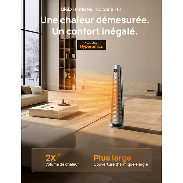 DREO - Chauffage soufflant Heater 718 2000 W - Gris - large