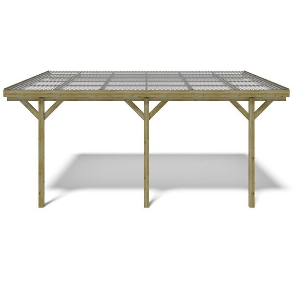 ALTANKA - Carport, abri de voiture  3x5.24 m - 15 m2 - couverture PVC  - CAR7-2PVCTR - large