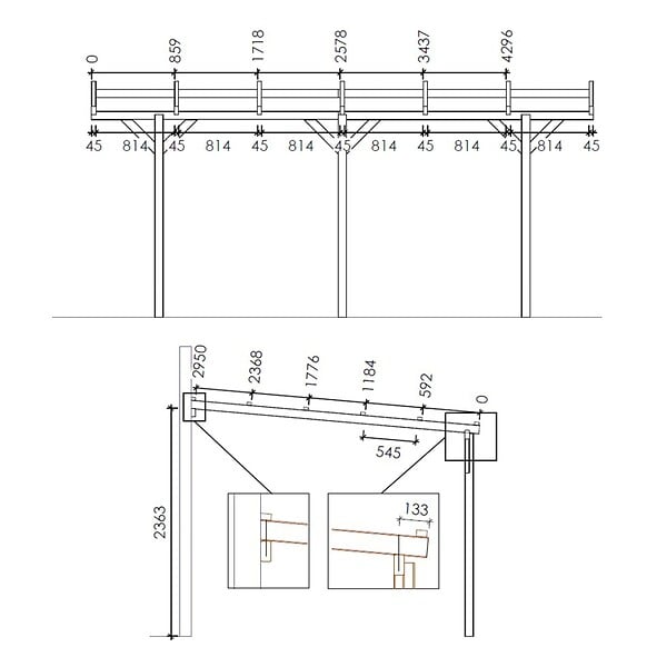 ALTANKA - Carport, abri de voiture  3x5.24 m - 15 m2 - couverture PVC  - CAR7-2PVCTR - large