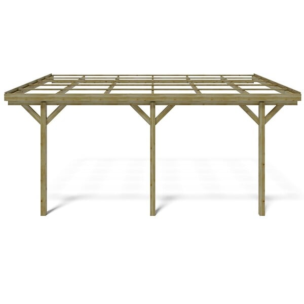 ALTANKA - Carport, abri de voiture  3x5.24 m - 15 m2 - adossé  - CAR7-2 - large