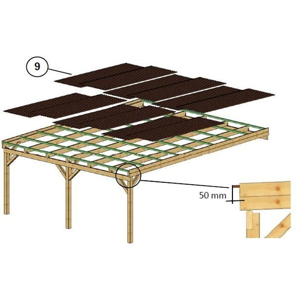 ALTANKA - Carport, abri de voiture  5.8x5.06 m - 29 m2 - couverture PVC  - CAR23PVCTR - large