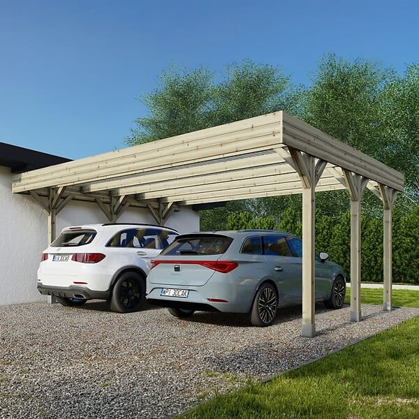 ALTANKA - Carport, abri de voiture  6.06x5.03 m - 30 m2 - couverture PVC  - CAR5PVCTR - large