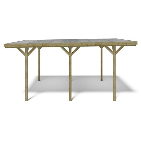 ALTANKA - Carport, abri de voiture  3.04x5.12 m - 15.57 m2 - couverture PVC  - CAR16PVCTR - large