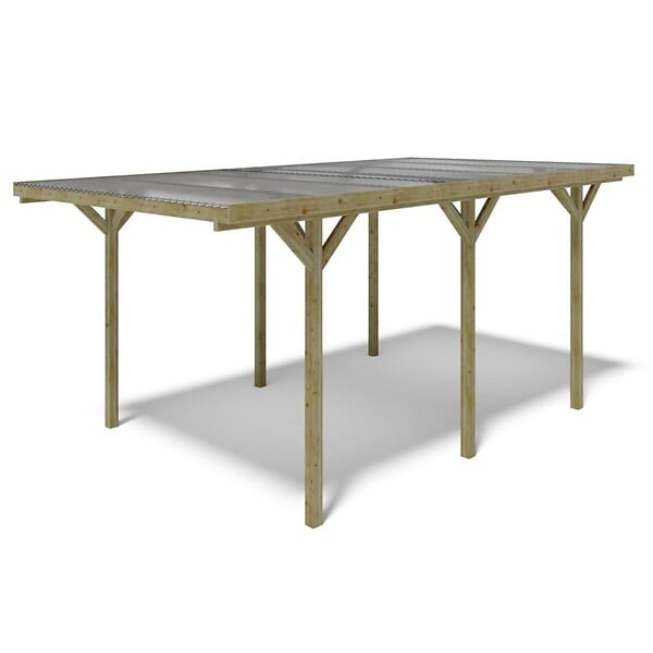 ALTANKA - Carport, abri de voiture  3.04x5.12 m - 15.57 m2 - couverture PVC  - CAR16PVCTR - large