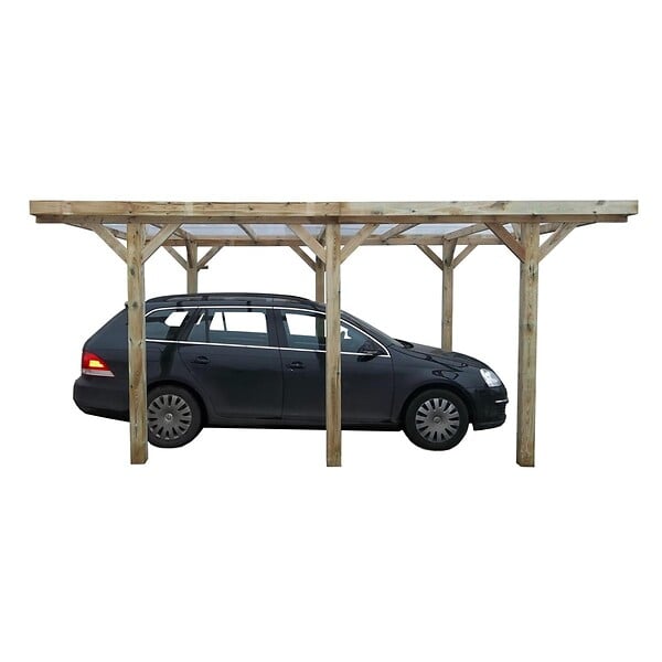 ALTANKA - Carport, abri de voiture  3.04x5.12 m - 15.56 m2 - couverture PVC  - CAR10PVCTR - large