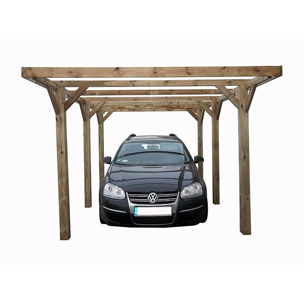 ALTANKA - Carport, abri de voiture  3.04x5.12 m - 15.56 m2 - couverture PVC  - CAR10PVCTR - large