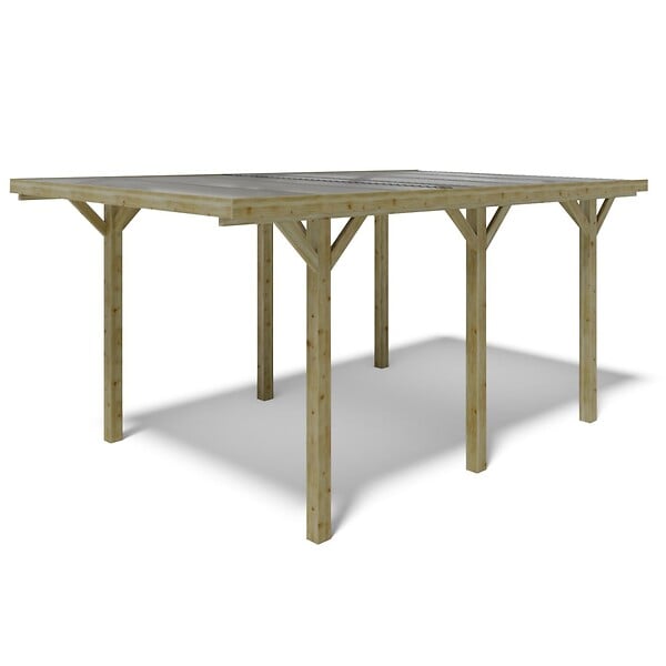 ALTANKA - Carport, abri de voiture  3.04x5.12 m - 15.56 m2 - couverture PVC  - CAR10PVCTR - large