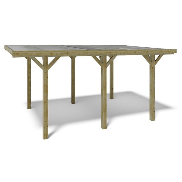 ALTANKA - Carport, abri de voiture  3.04x5.12 m - 15.56 m2 - couverture PVC  - CAR10PVCTR - large