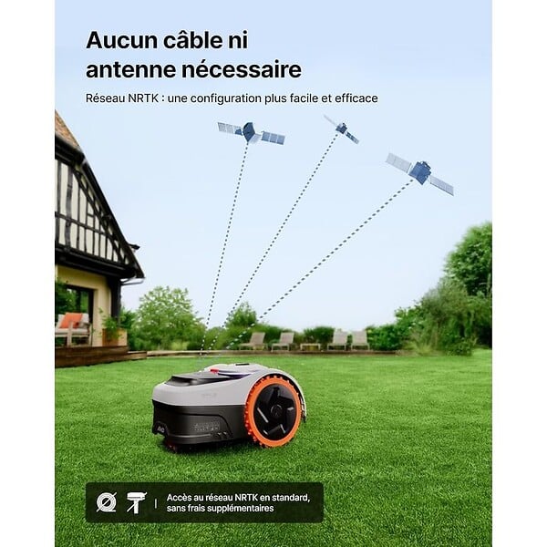 NAVIMOW - Robot tondeuse i208E AWD sans fil périphérique - 800 m² - large