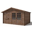 ALTANKA - Abri de jardin en bois - 12m2 - 4x3m - Traité - Ep. 28mm - Couleur: marron - DOM595 - vignette
