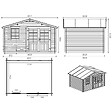 ALTANKA - Abri de jardin en bois - 12m2 - 4x3m - Traité - Ep. 28mm - Couleur: marron - DOM595 - vignette