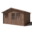 ALTANKA - Abri de jardin en bois - 11.7m2 - 3.9x3m - Traité - Ep. 34mm - Couleur: marron - DOM562 - vignette