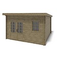 ALTANKA - Abri de jardin en bois - 12m2 - 4x3m - Traité - Ep. 40mm - Couleur: vert - DOM717 - vignette