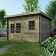 ALTANKA - Abri de jardin en bois - 12m2 - 4x3m - Traité - Ep. 40mm - Couleur: vert - DOM717 - vignette