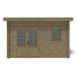 ALTANKA - Abri de jardin en bois - 12m2 - 4x3m - Traité - Ep. 40mm - Couleur: vert - DOM717 - vignette
