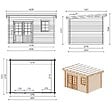 ALTANKA - Abri de jardin en bois - 12m2 - 4x3m - Traité - Ep. 40mm - Couleur: vert - DOM717 - vignette