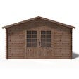 ALTANKA - Abri de jardin en bois - 15.2m2 - 3.9x3.9m - Traité - Ep. 34mm - Couleur: marron - DOM563 - vignette