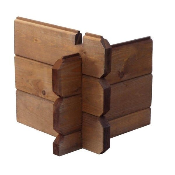 ALTANKA - Abri de jardin en bois - 15.2m2 - 3.9x3.9m - Traité - Ep. 34mm - Couleur: marron - DOM563 - large