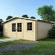 ALTANKA - Abri de jardin en bois - 25m2 - 5x5m - Ep. 28mm - Couleur: naturel - DOM591 - vignette