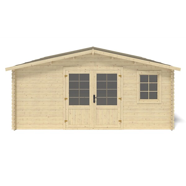ALTANKA - Abri de jardin en bois - 25m2 - 5x5m - Ep. 28mm - Couleur: naturel - DOM591 - large