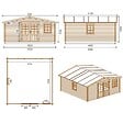 ALTANKA - Abri de jardin en bois - 25m2 - 5x5m - Ep. 28mm - Couleur: naturel - DOM591 - vignette