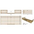 ALTANKA - Terrasse en bois avec balustrade pour abri en bois - 10m2 - 5m x 2m - couleur: naturel - DOM601 - vignette