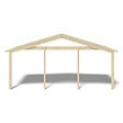 ALTANKA - Avant-toit en bois 6x2m pour le chalet de jardin 6m, couleur naturel - DOM553 - vignette