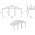 ALTANKA - Avant-toit en bois 6x2m pour le chalet de jardin 6m, couleur naturel - DOM553 - vignette