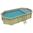 ALTANKA - Piscine hors sol en bois NEMO 7.3 x 3.97 - H.1.45 m avec plage, gris clair, cadre en métal - sans dalle - BAS7305OSPU2+PLA305 - vignette