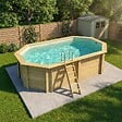 ALTANKA - Piscine hors sol en bois NEMO 5.79 x 3.49 - H.1.45 m, sable, cadre en métal - sans dalle - BAS7304OSPU3 - vignette
