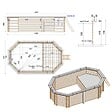 ALTANKA - Piscine hors sol en bois NEMO 5.79 x 3.49 - H.1.45 m avec plage, sable, cadre en métal - sans dalle - BAS7304OSPU3+PLA304 - vignette