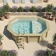 ALTANKA - Piscine hors sol en bois NEMO 4.3 x 3 - H.1.18 m avec plage, sable, fixations à sceller - BAS7302OSPI3+PLA302 - vignette