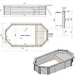 ALTANKA - Piscine hors sol en bois NEMO 7.3 x 3.97 - H.1.45 m avec plage, bleu pâle, cadre en métal - sans dalle - BAS7305OSPU+PLA305 - vignette