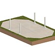 ALTANKA - Piscine hors sol en bois NEMO 7.3 x 3.97 - H.1.45 m avec plage, bleu pâle, cadre en métal - sans dalle - BAS7305OSPU+PLA305 - vignette