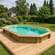 ALTANKA - Piscine hors sol en bois NEMO 7.3 x 3.97 - H.1.45 m, sable, fixations à sceller - BAS7305OSPI3 - vignette