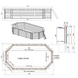 ALTANKA - Piscine hors sol en bois NEMO 7.3 x 3.97 - H.1.45 m, bleu pâle, fixations à sceller - BAS7305OSPI - vignette