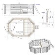ALTANKA - Piscine hors sol en bois NEMO 4.3 x 3 - H.1.31 m avec plage, gris clair, fixations à sceller - BAS7303OSPI2+PLA303 - vignette