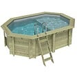 ALTANKA - Piscine hors sol en bois NEMO 4.3 x 3 - H.1.18 m avec plage, gris clair, fixations à visser - BAS7302OSPL2+PLA302 - vignette