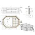ALTANKA - Piscine hors sol en bois NEMO 4.3 x 3 - H.1.18 m avec plage, gris clair, fixations à visser - BAS7302OSPL2+PLA302 - vignette