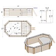 ALTANKA - Piscine hors sol en bois NEMO 5.79 x 3.49 - H.1.45 m avec plage, sable, fixations à visser - BAS7304OSPL3+PLA304 - vignette