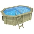 ALTANKA - Piscine hors sol en bois NEMO 4.3 x 3 - H.1.18 m avec plage, bleu pâle, fixations à sceller - BAS7302OSPI+PLA302 - vignette