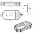ALTANKA - Piscine hors sol en bois NEMO 7.3 x 3.97 - H.1.45 m avec plage, bleu pâle, fixations à sceller - BAS7305OSPI+PLA305 - vignette