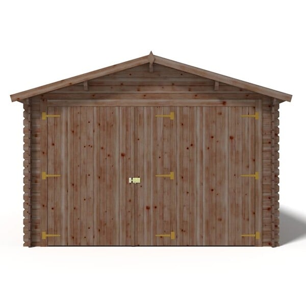 ALTANKA - Garage en bois - 21m2 - 3.5x6m - imprégné - Ep. 28mm - couleur: marron - GAR20 - large
