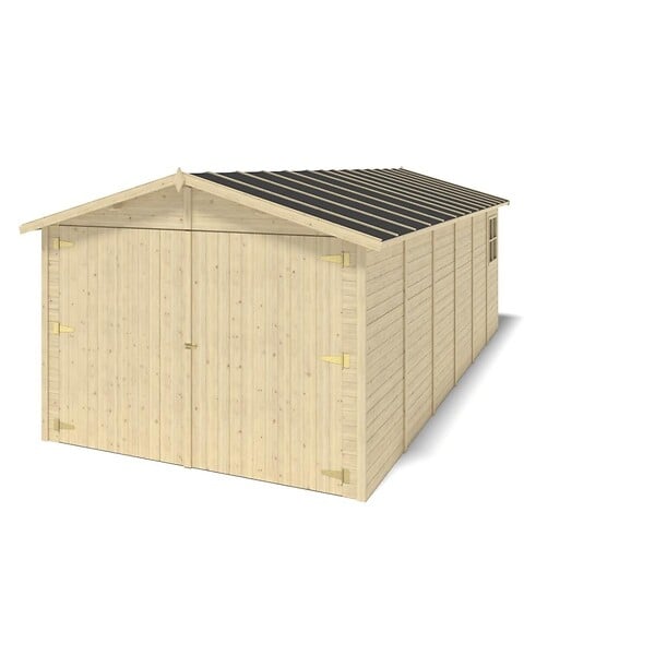 ALTANKA - Garage en bois - 18.19m2 - 3.05x5.91m - Ep. 18mm - couleur: naturel - GAR29 - large