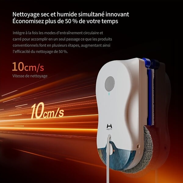Robot lave-vitres HUTT 10 double moteur pilote IA Blanc - large